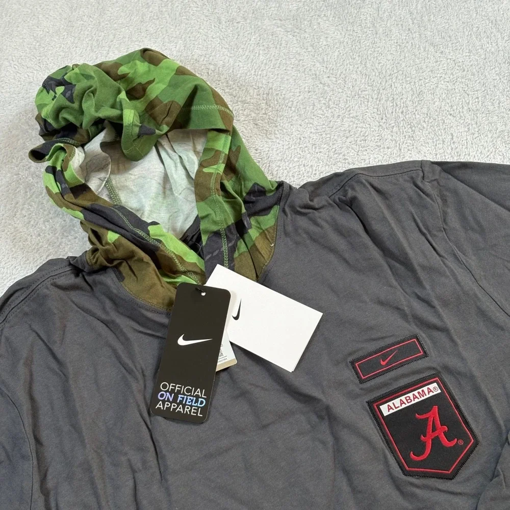Alabama Crimson Tide Nike On Field Military Long Sleeve Hoodie T-Shirt Large